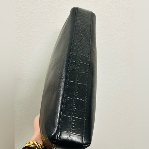 Kate Spade Black Leather and Croc Material Shoulder Bag NEW - Picture 6 of 7